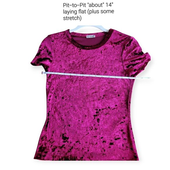 Crushed Velvet Bordeaux Baby Tee XS by Free People - Picture 5 of 8